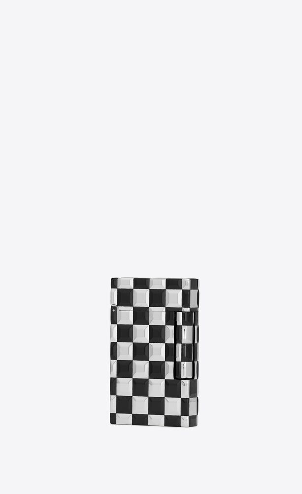 SAINT LAURENT圣罗兰中国官方网站 S.T. DUPONT textured Checkered Lighter in metal