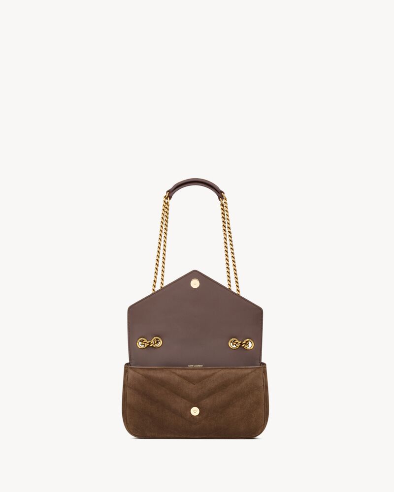 LOULOU小号绗缝绒面革手袋