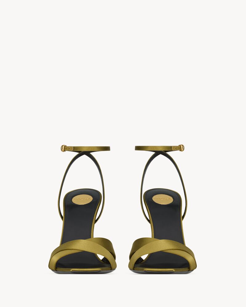 LUCIENNE绉缎坡跟凉鞋