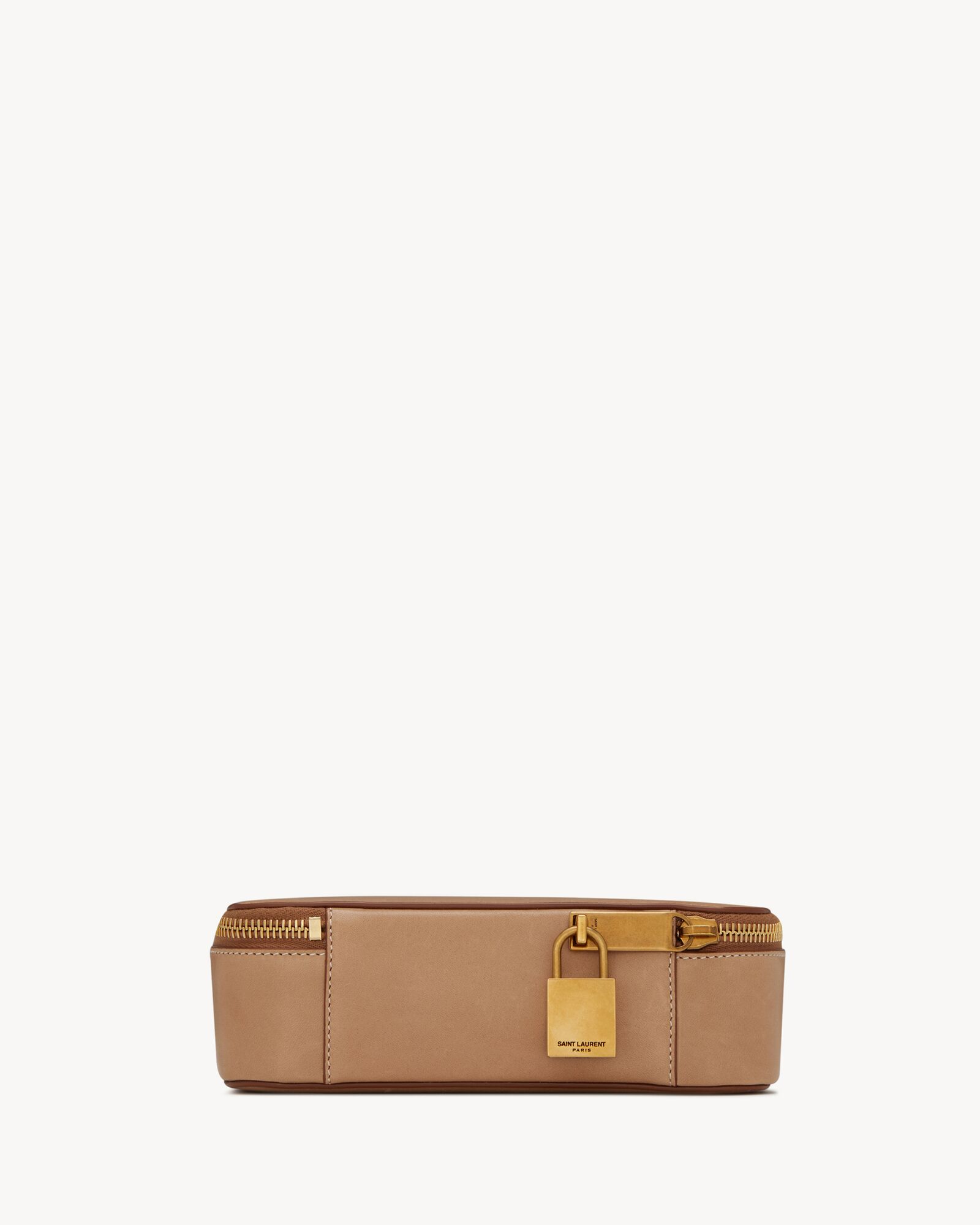 复古金棕色皮革珠宝盒