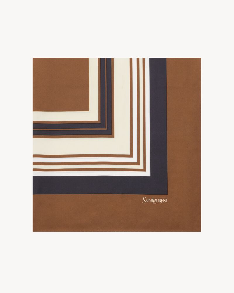 方形图案桑蚕丝斜纹方巾