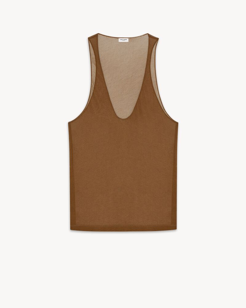 透明平纹针织背心