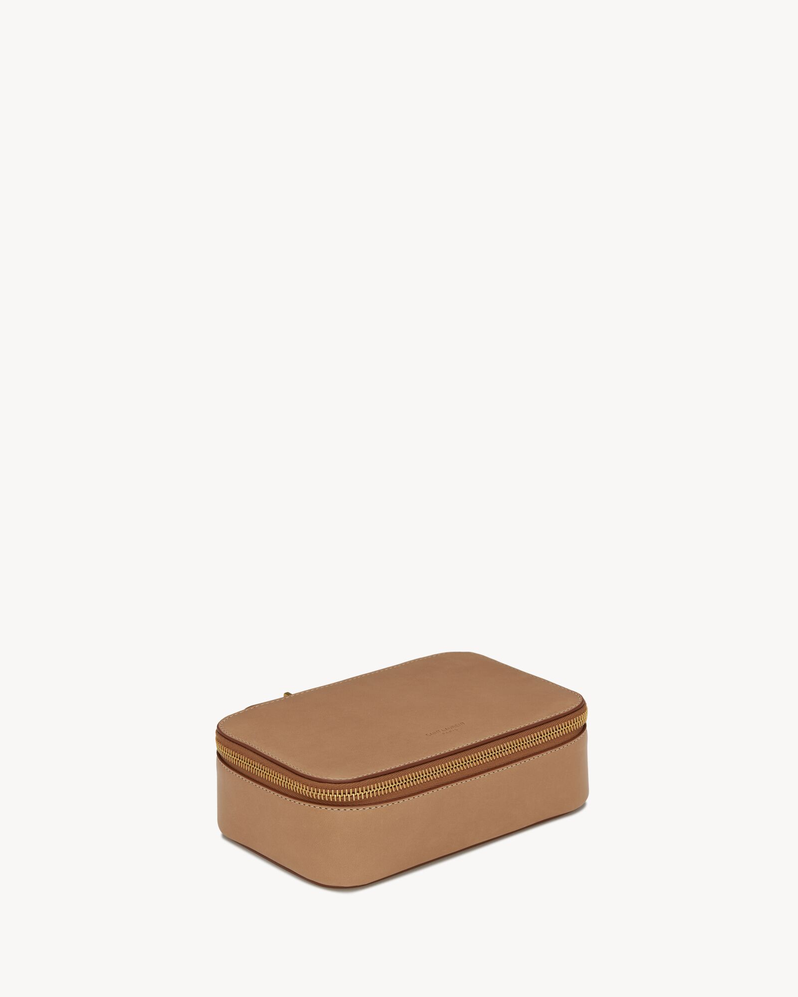 复古金棕色皮革珠宝盒