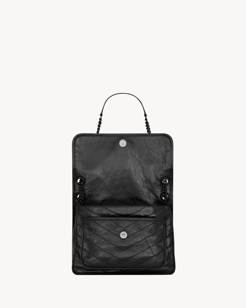 NIKI中号复古皮革手袋