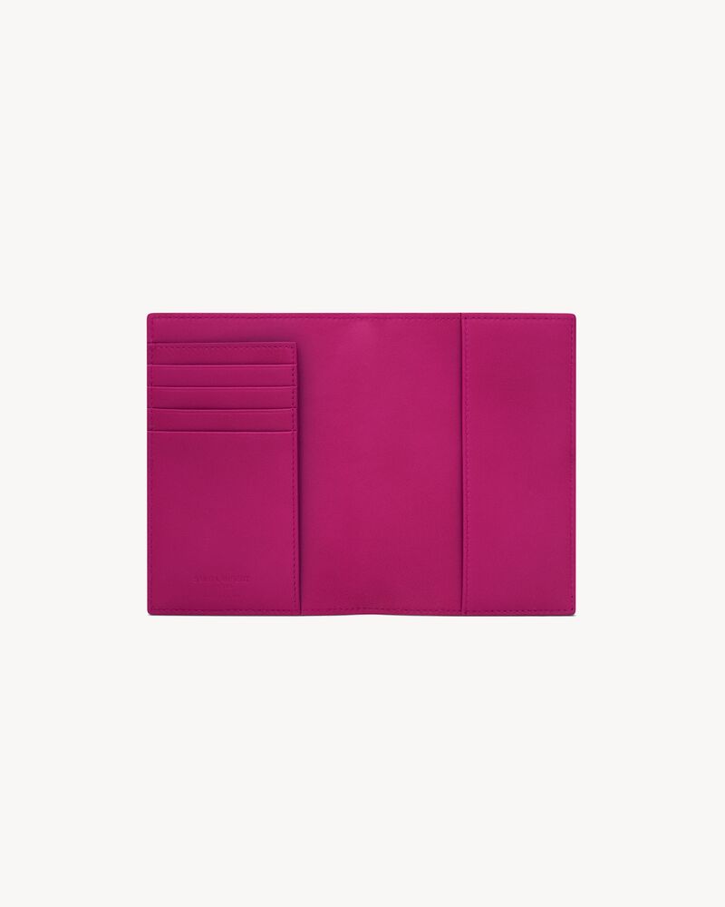 SAINT LAURENT PARIS亮面皮革护照夹