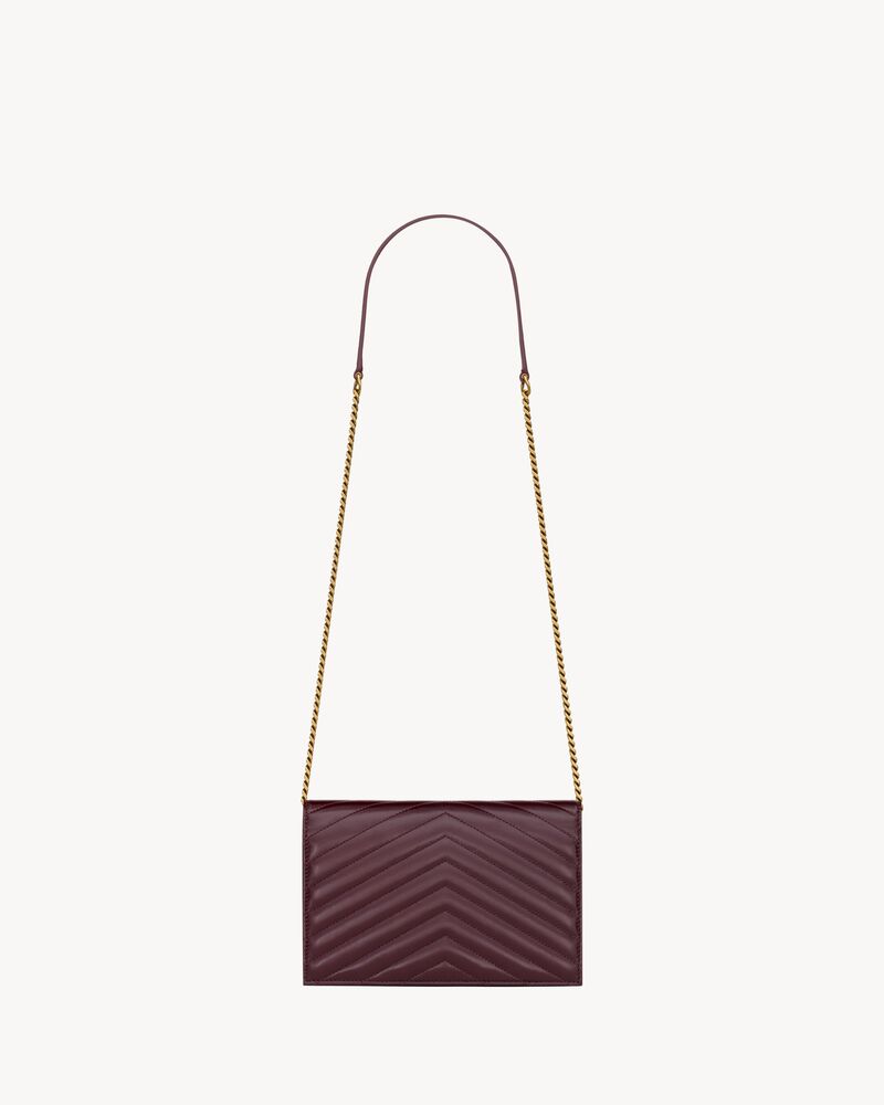 LE CASSANDRE亮面皮革信封链条钱包