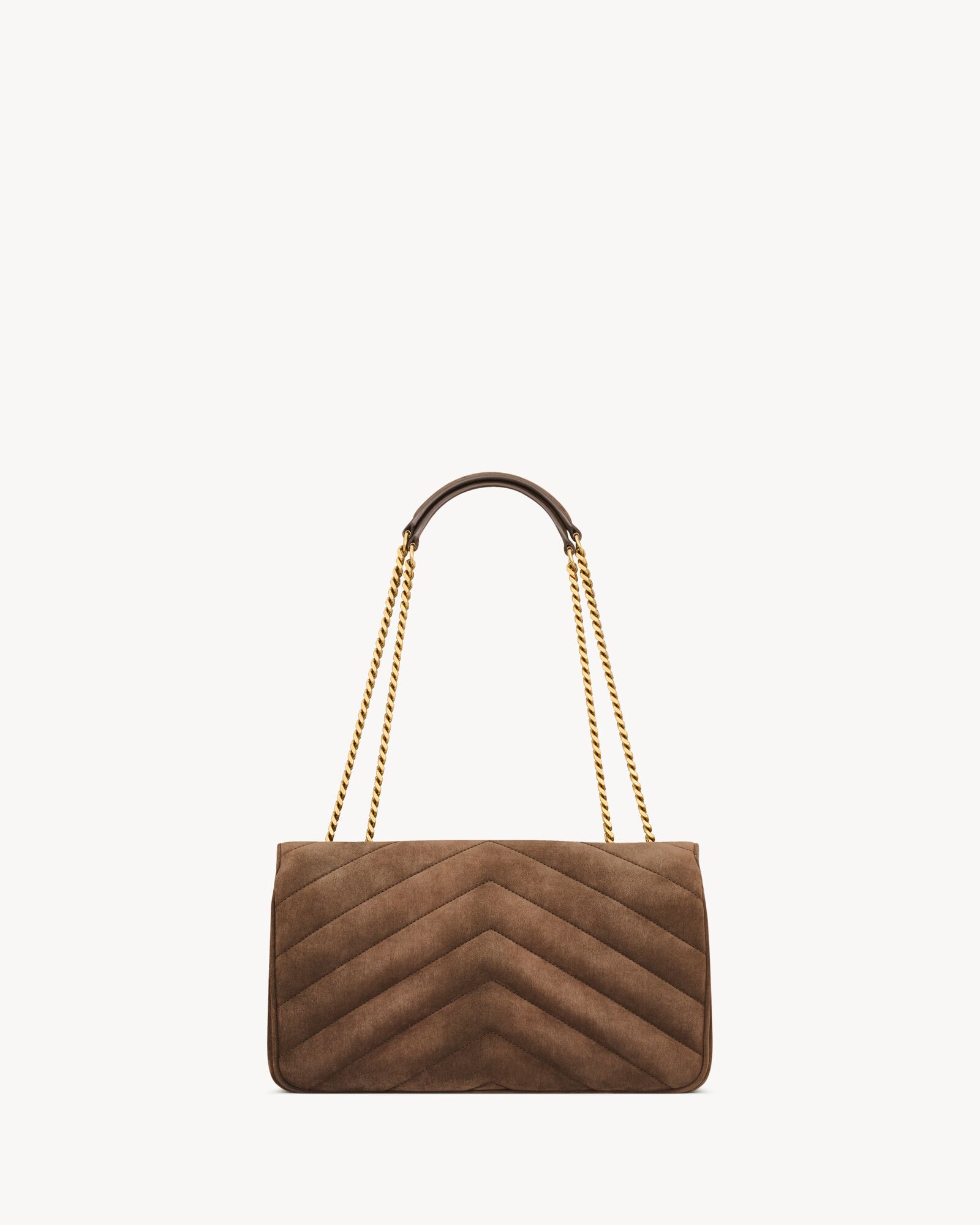 LOULOU中号绗缝绒面革手袋