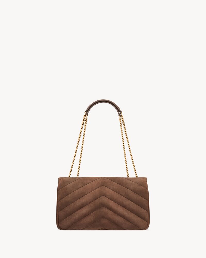LOULOU中号绗缝绒面革手袋