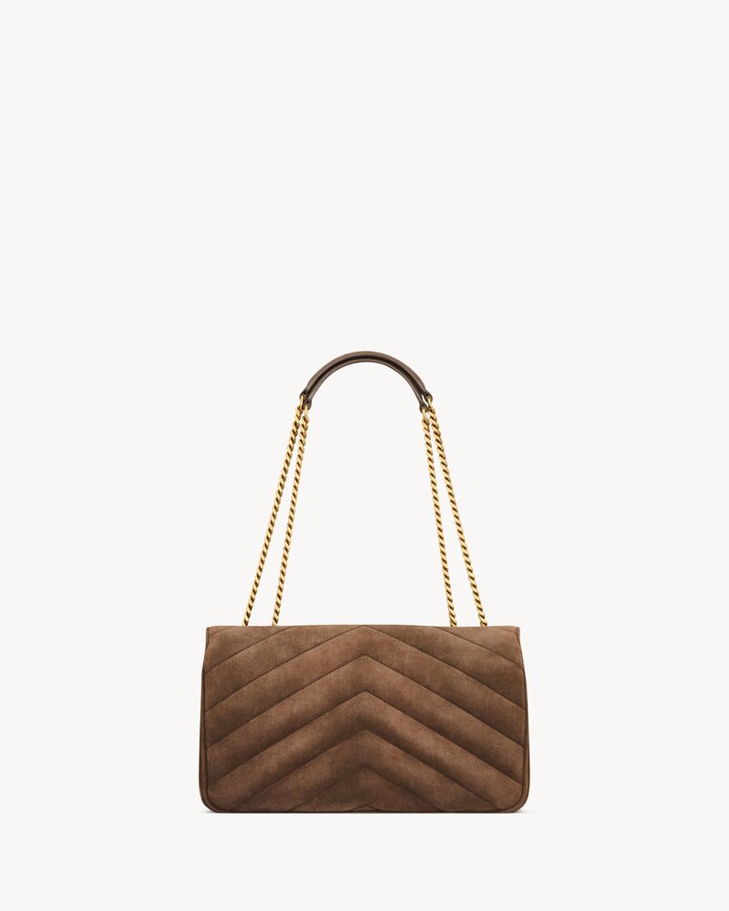 LOULOU中号绗缝绒面革手袋