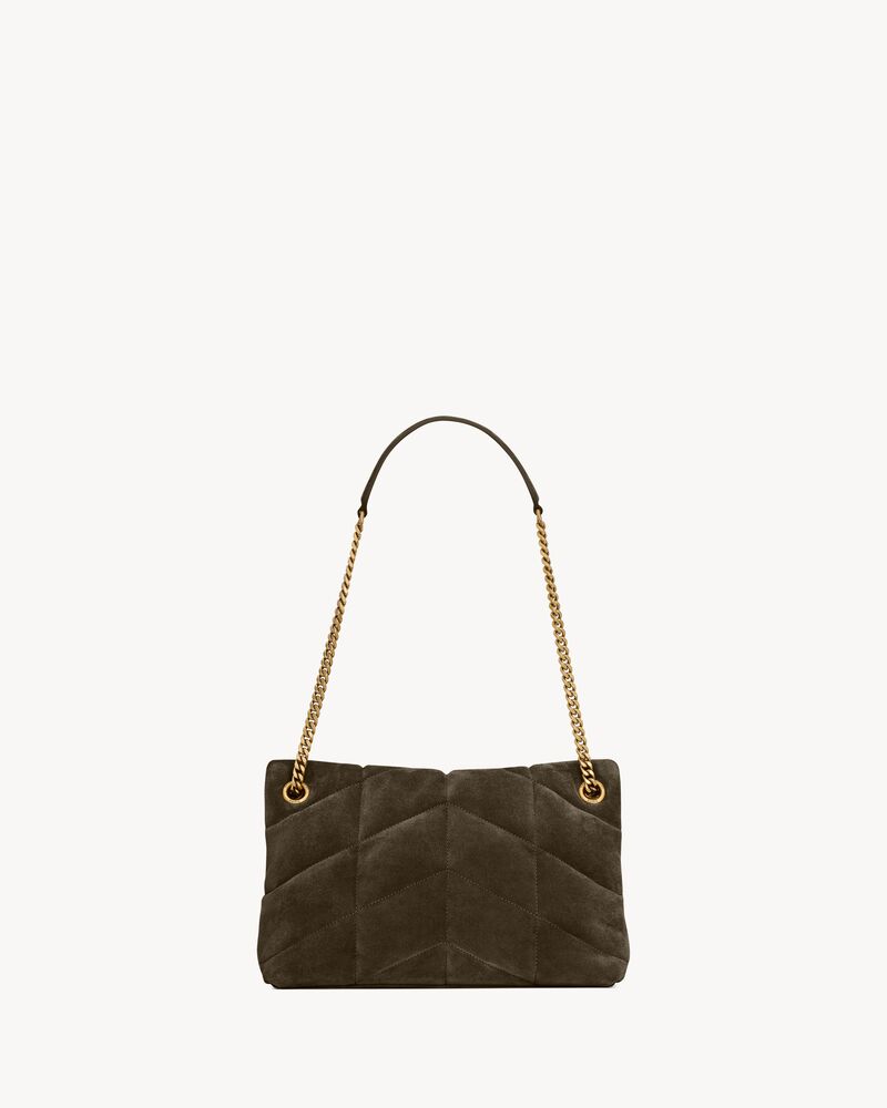 PUFFER小号绒面革手袋