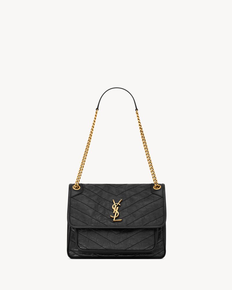 NIKI中号复古皮革手袋