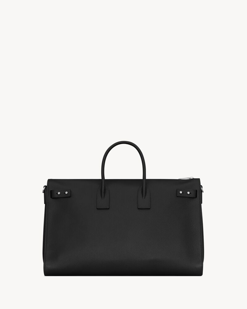 大号黑色粒纹真皮sac de jour souple 48h行李袋