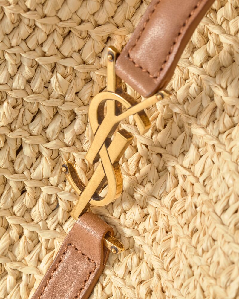 LE 5 À 7小号拉菲草和皮革柔软手袋