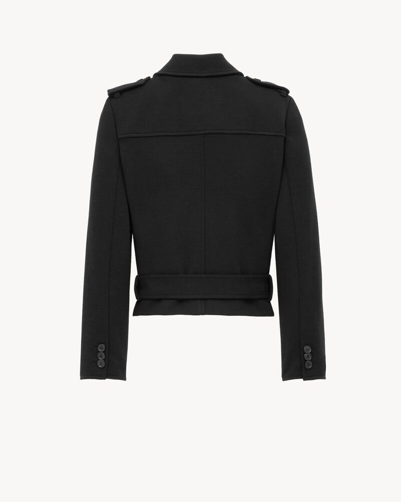 平纹针织军官风大衣