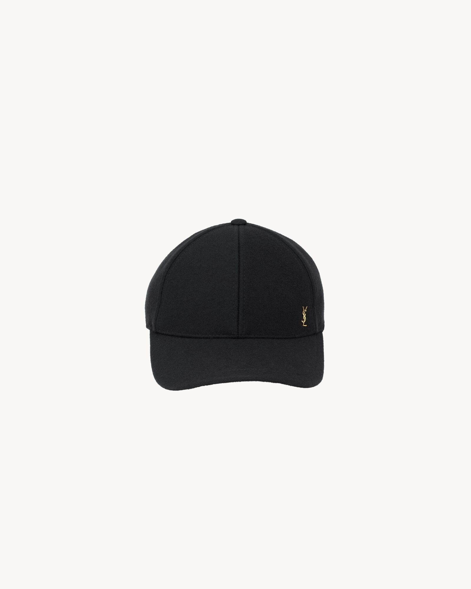 黑色YSL 毛毡棒球帽
