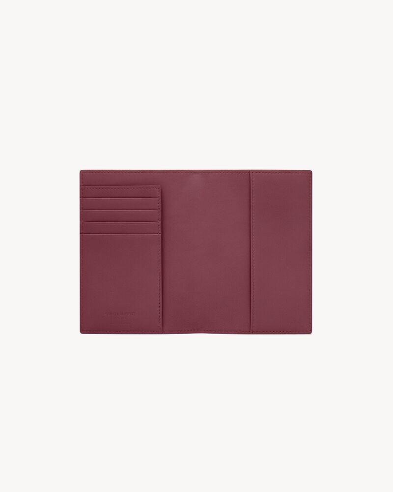 SAINT LAURENT PARIS亮面皮革护照夹