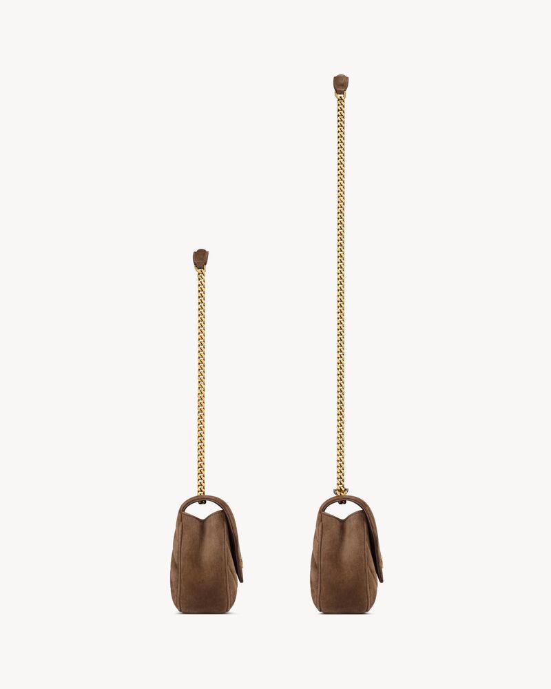 LOULOU小号绗缝绒面革手袋