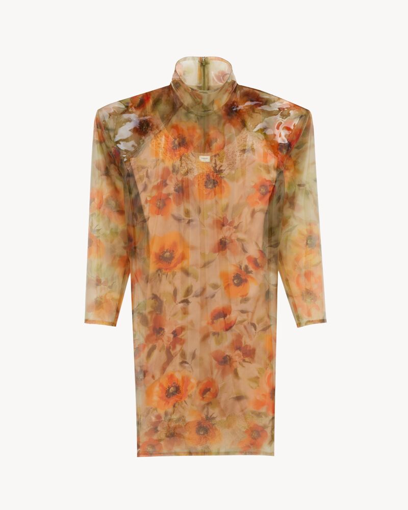 花卉硅胶方正版型连衣裙