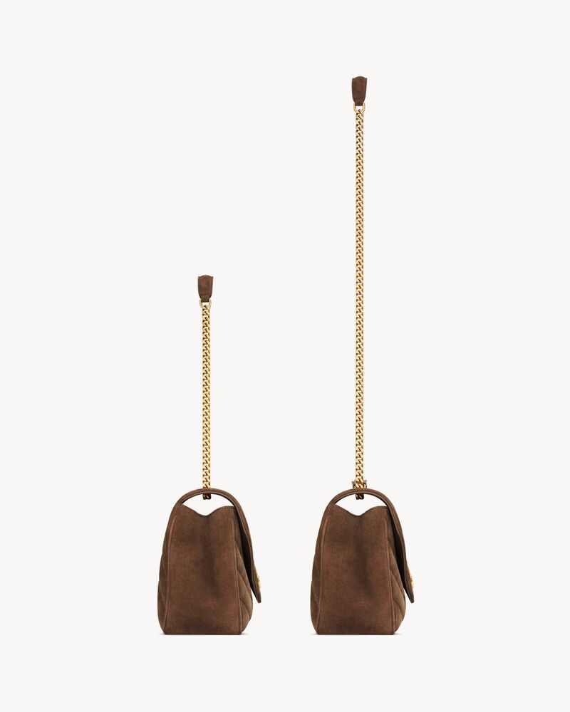 LOULOU中号绗缝绒面革手袋