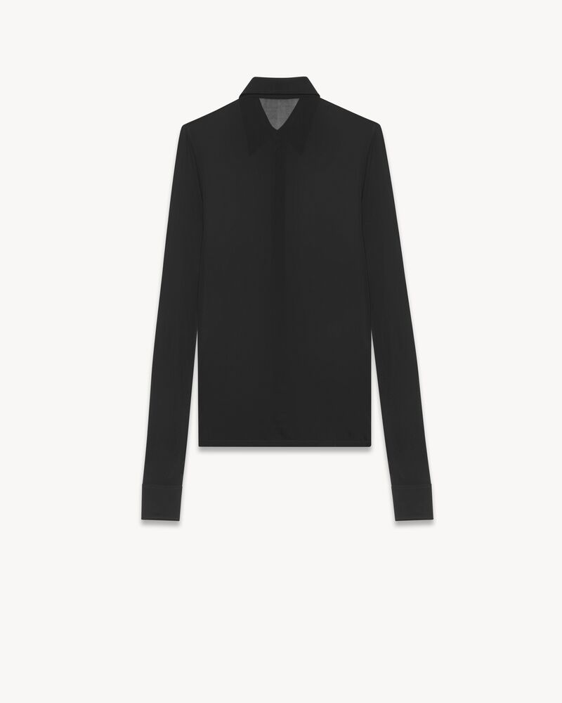 绉纱平纹针织衬衫