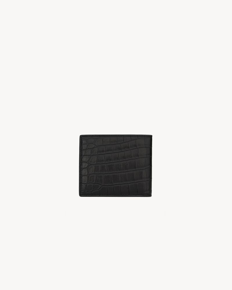 SAINT LAURENT PARIS鳄鱼压纹皮革钱包