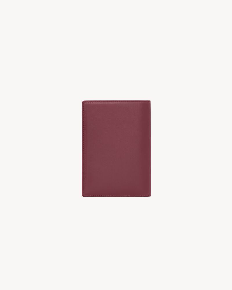 SAINT LAURENT PARIS亮面皮革护照夹