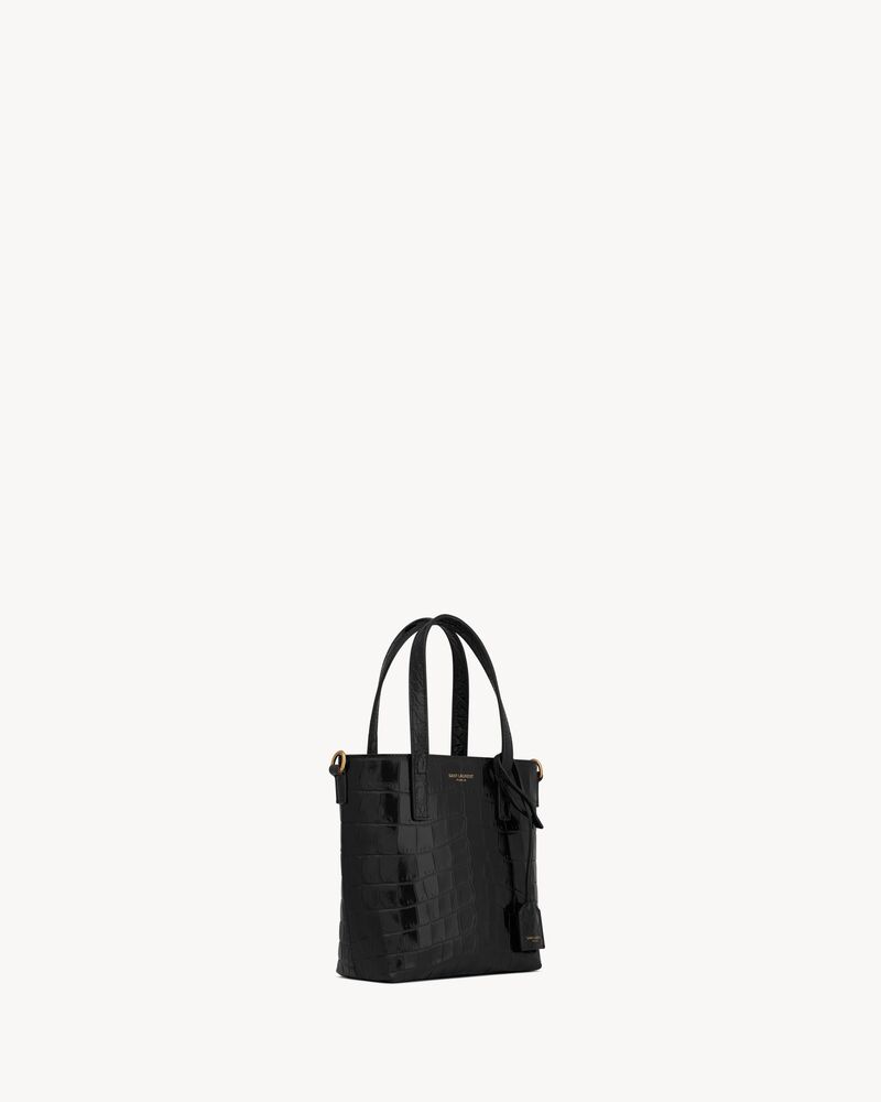 SHOPPING SAINT LAURENT迷你鳄鱼纹压印皮革手袋
