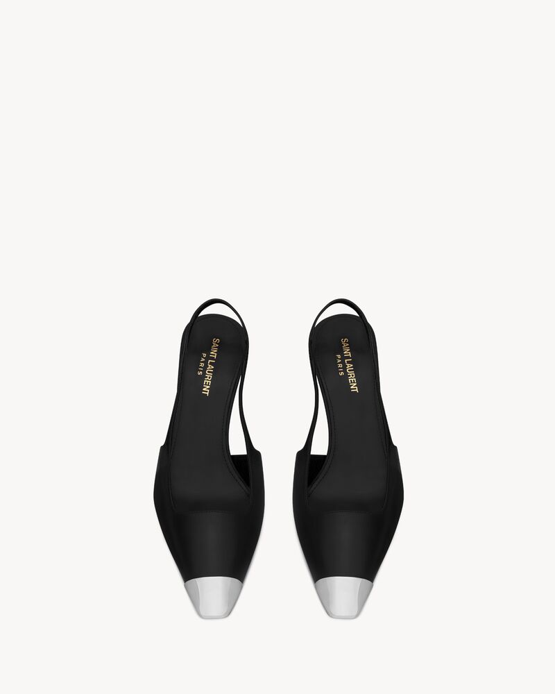 BLADE光滑皮革露跟浅口高跟鞋