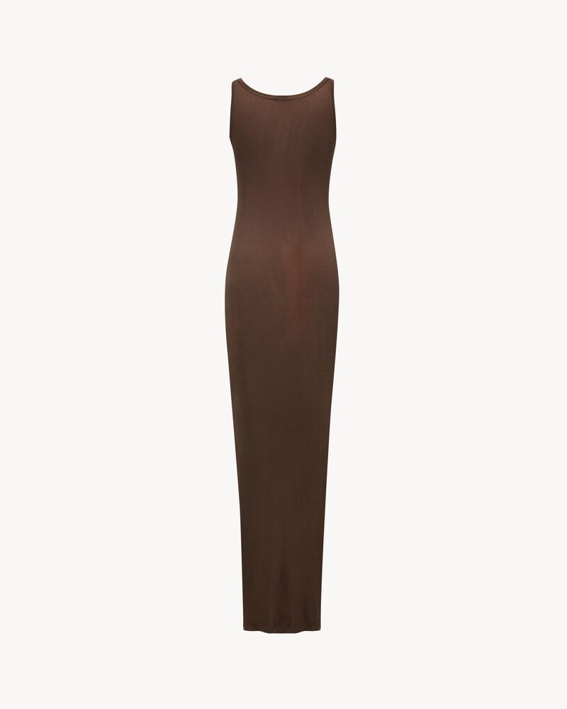 罗纹针织长款背心连衣裙