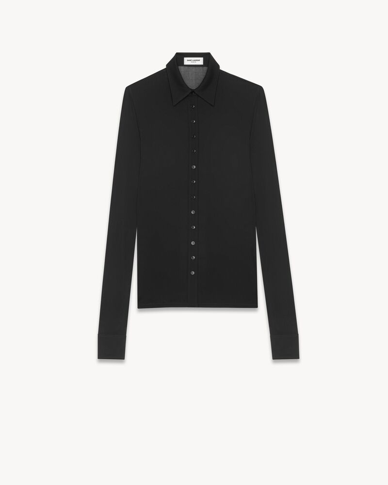 绉纱平纹针织衬衫