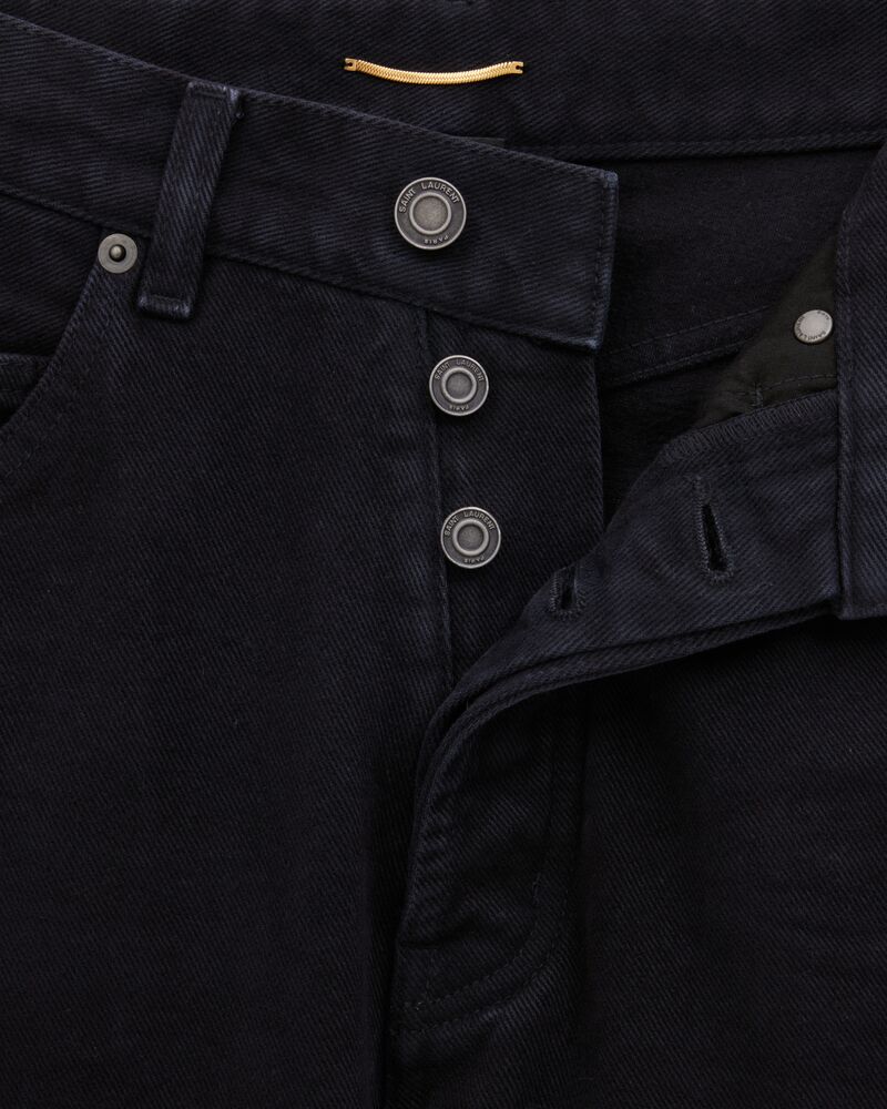 V型腰午夜黑宽松牛仔长裤