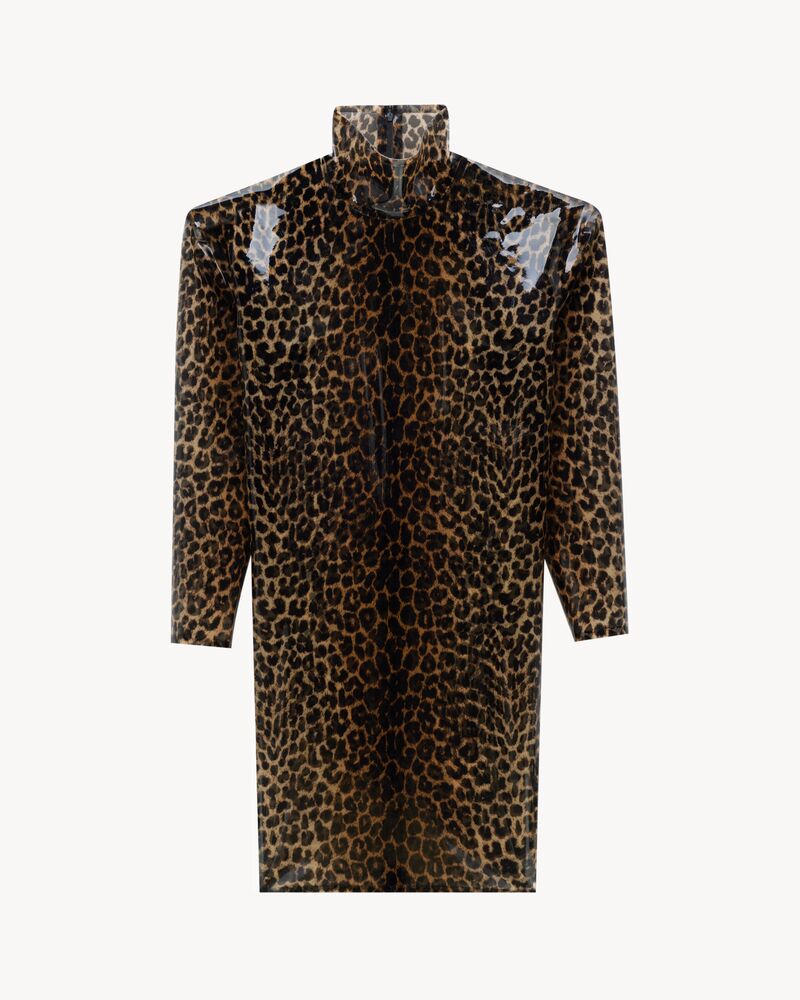 豹纹硅胶方正版型连衣裙