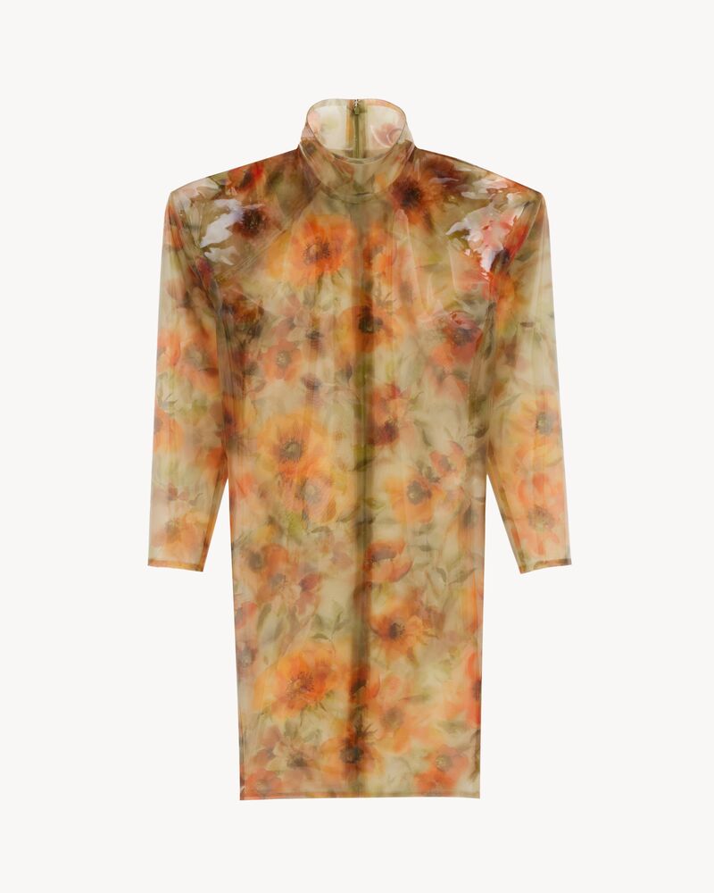 花卉硅胶方正版型连衣裙