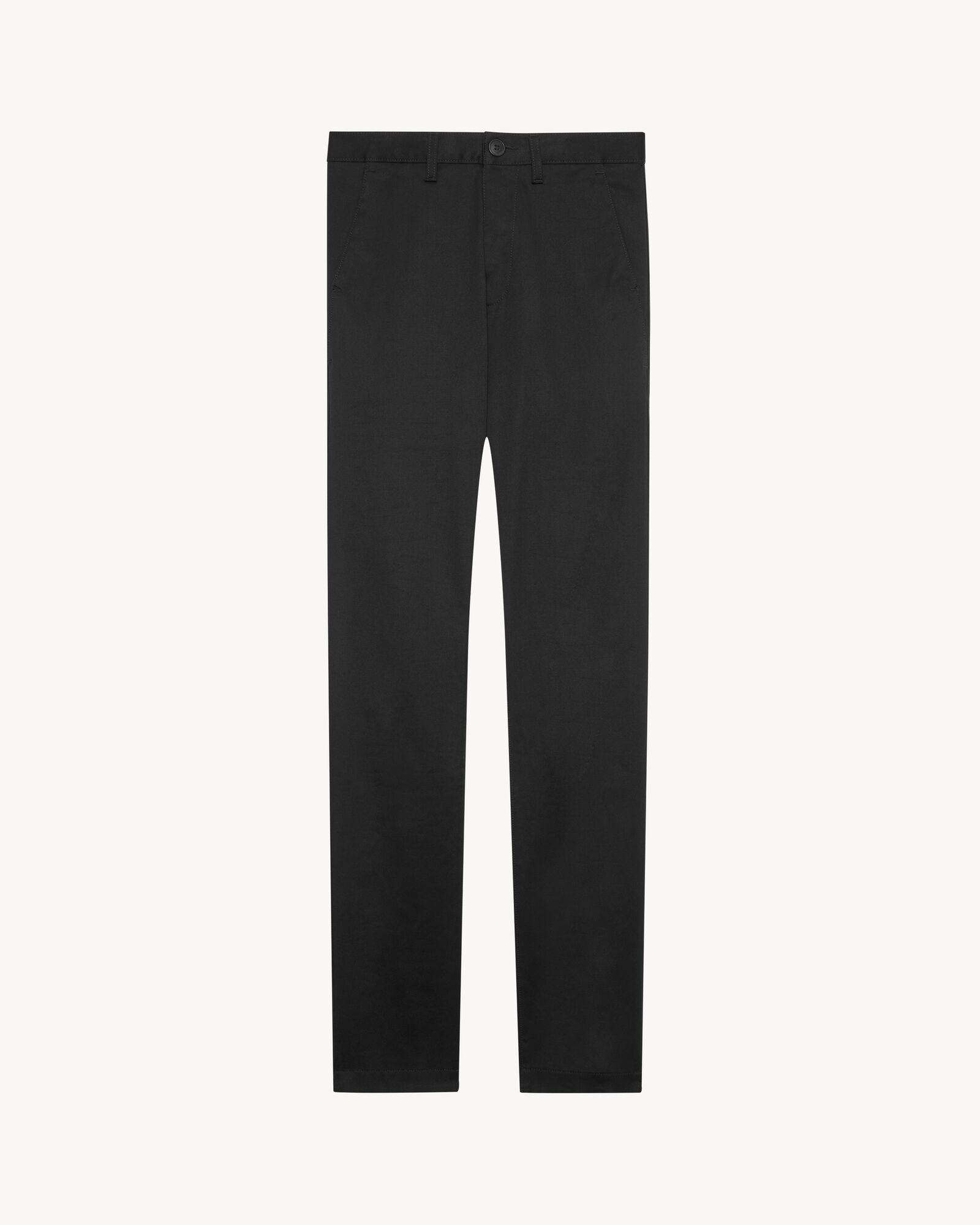 黑色毛边弹力华达呢斜纹裤