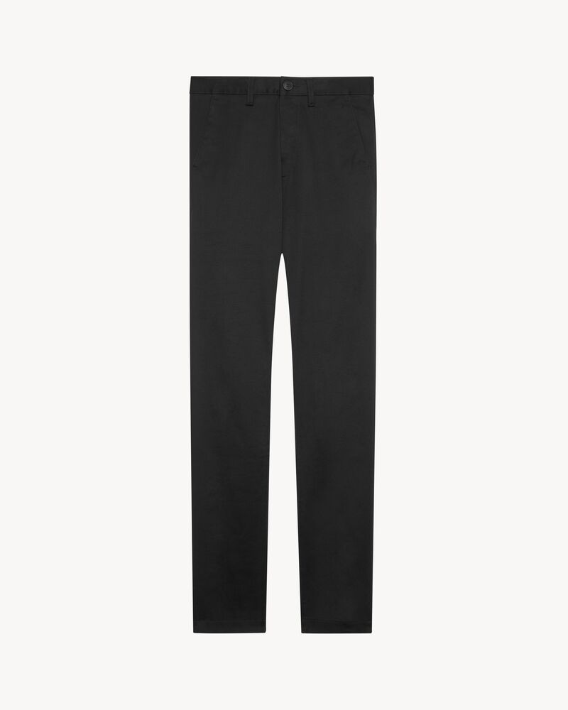 黑色毛边弹力华达呢斜纹裤