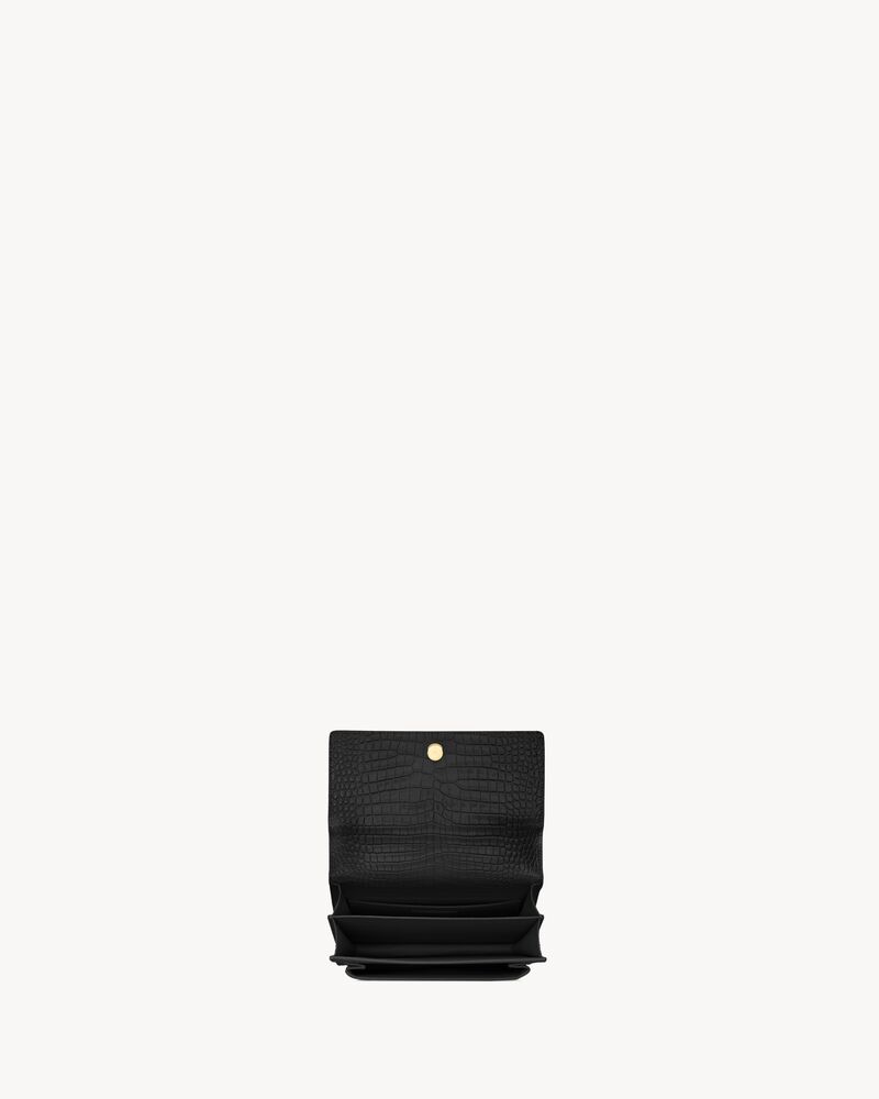 SUNSET中号鳄鱼纹压纹皮革手袋