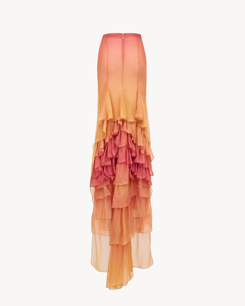 桑蚕丝平纹细布层叠半身裙