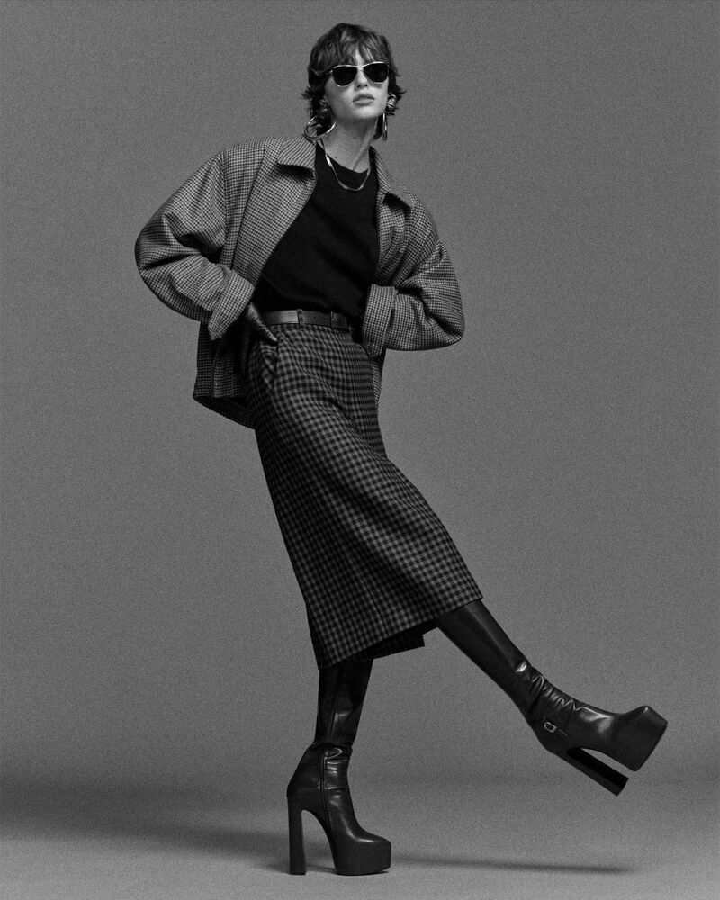 千鸟格加衬夹克