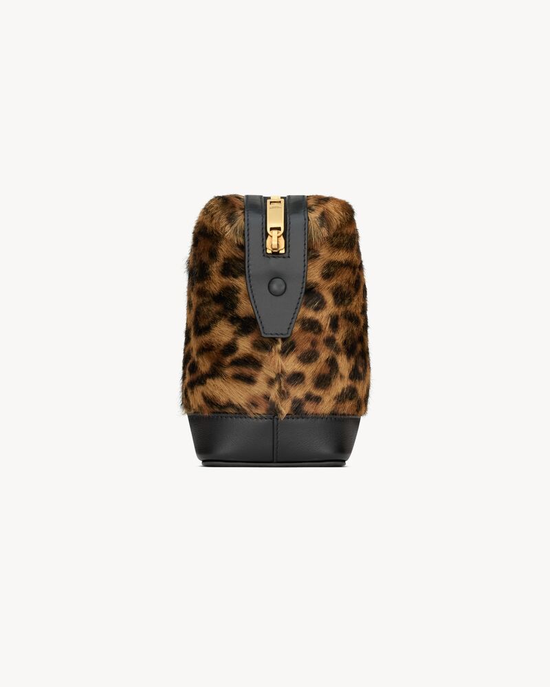 SAINT LAURENT PARIS小号马毛效果皮革手拿包