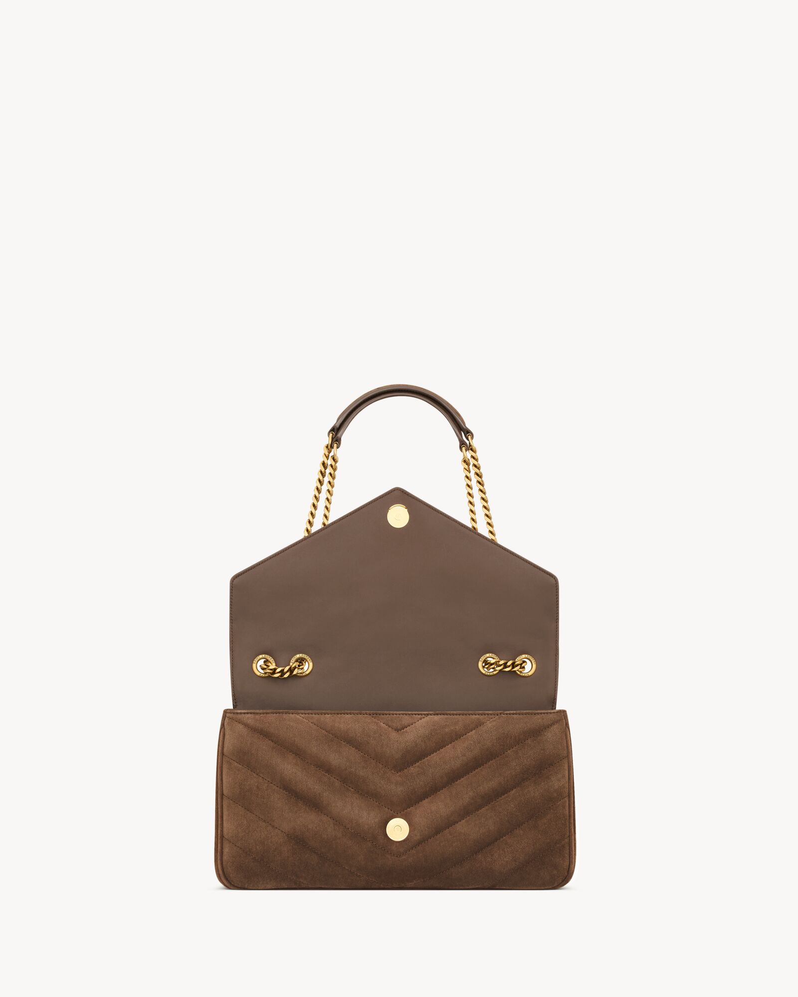 LOULOU中号绗缝绒面革手袋