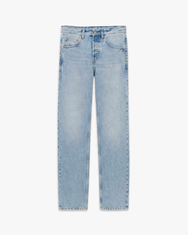 蓝湾色宽松牛仔长裤