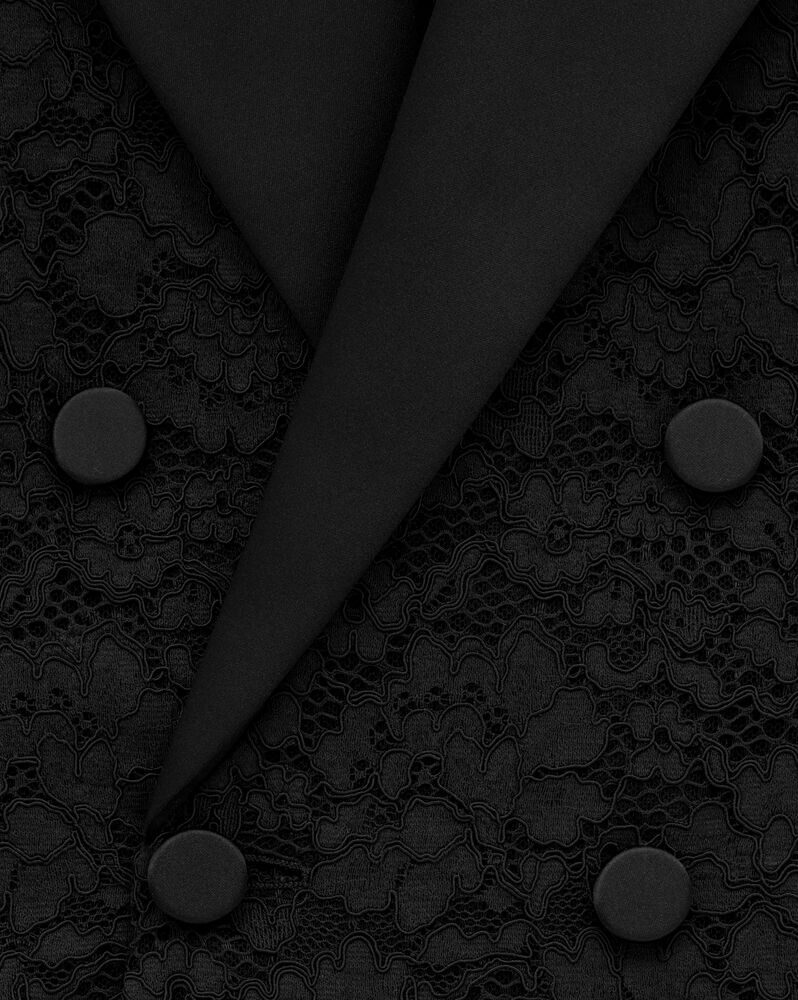 凸花蕾丝燕尾服夹克