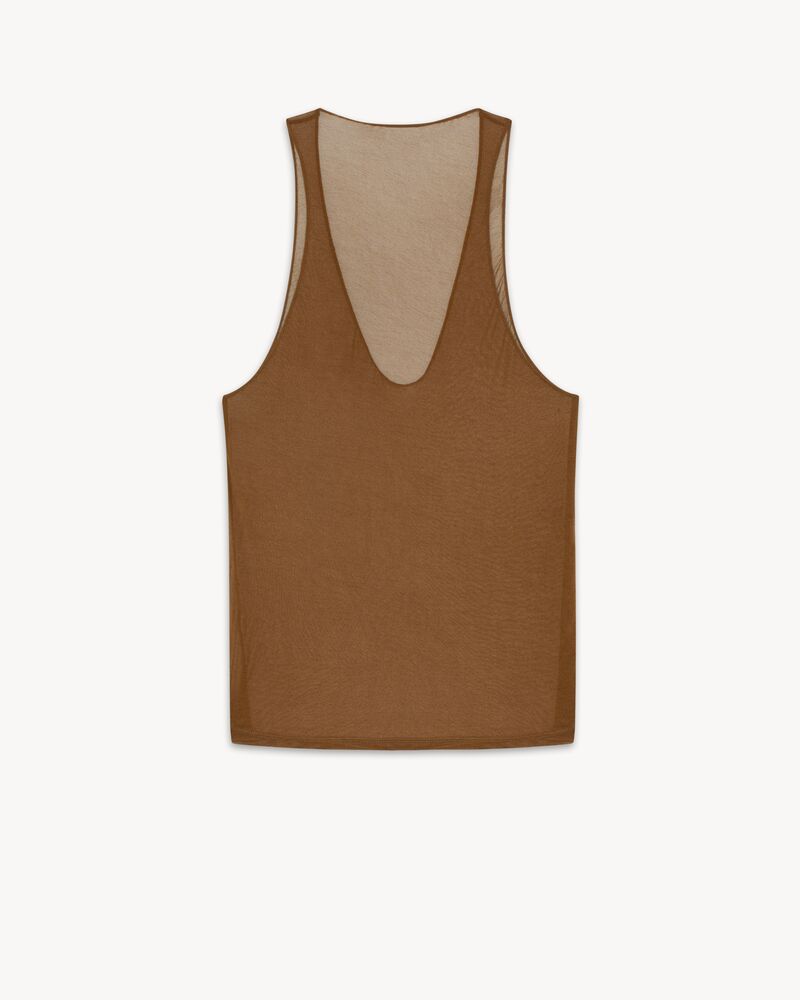 透明平纹针织背心