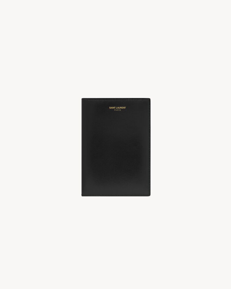 SAINT LAURENT PARIS漆面皮革护照套