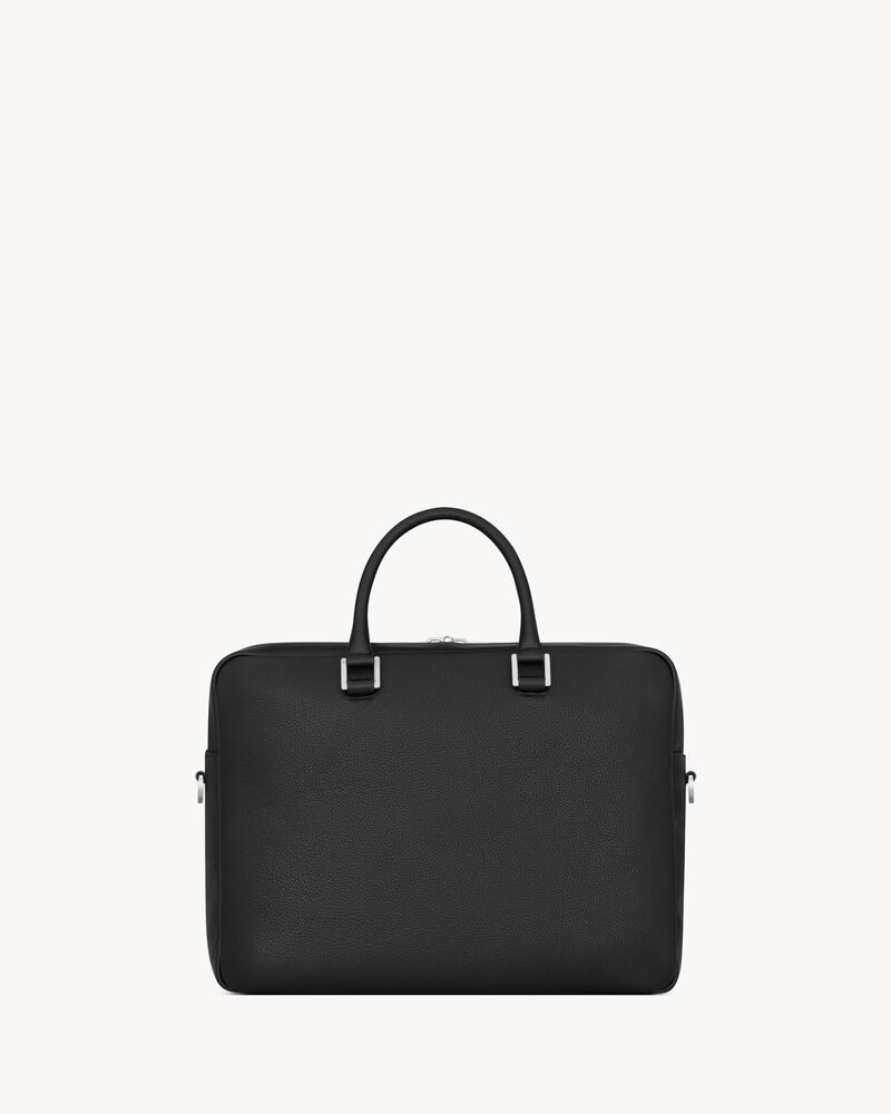 黑色粒纹真皮sac de jour souple公文包