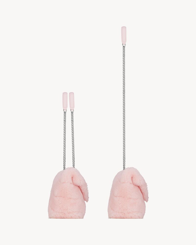 Puffer小号美利奴羊毛皮和小羊皮链条包