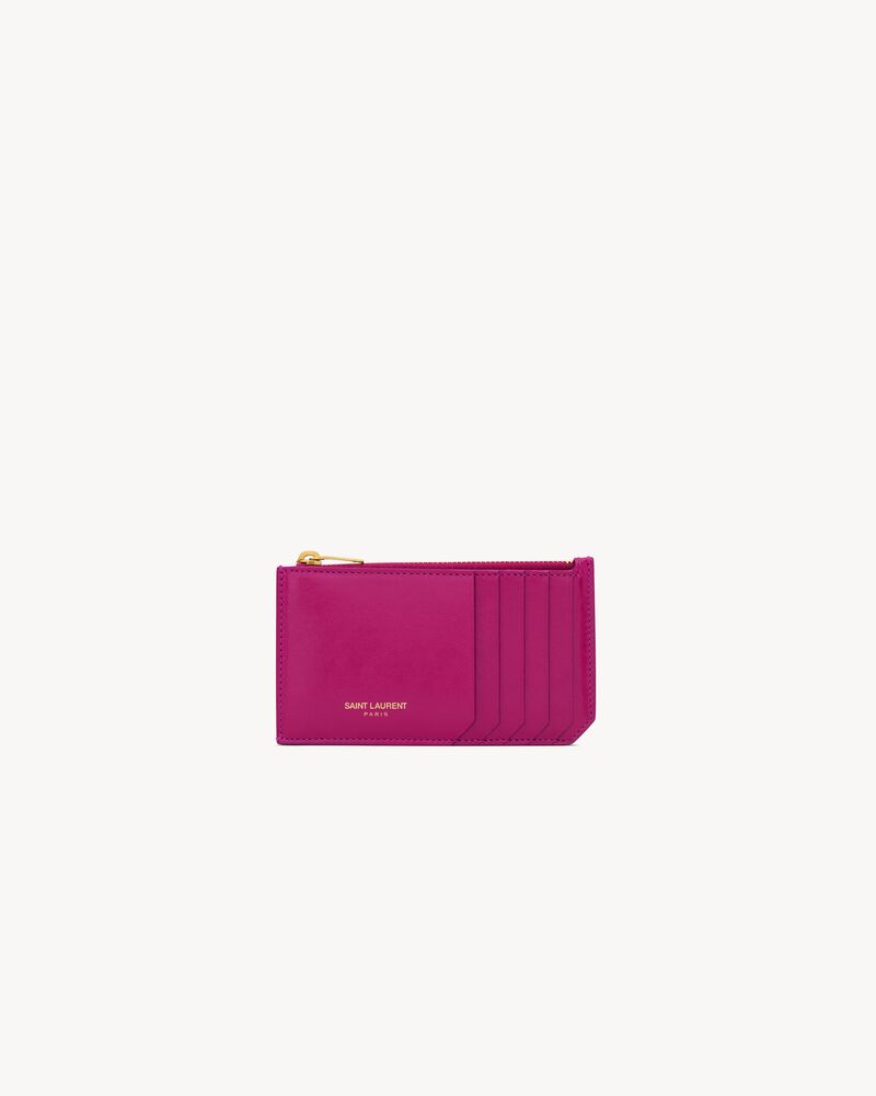 SAINT LAURENT PARIS FRAGMENTS亮面皮革卡包