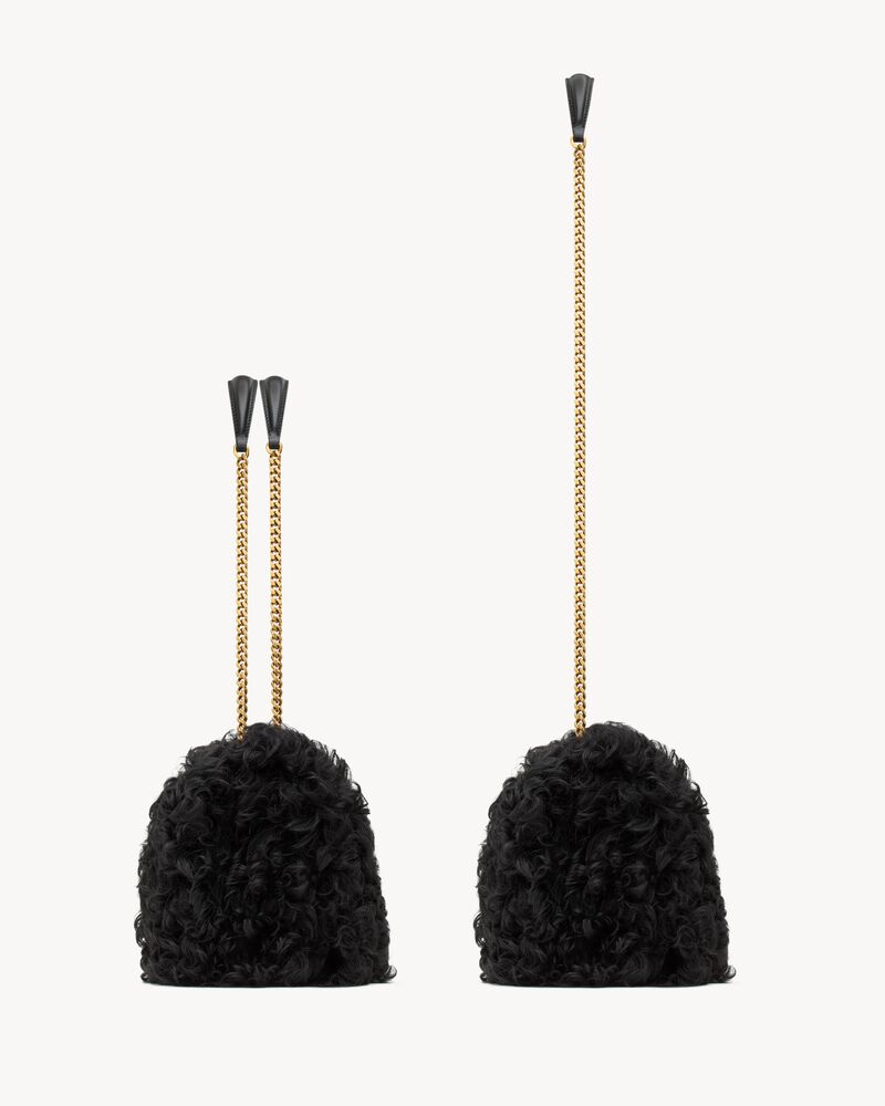 JAMIE中号羊毛皮手袋