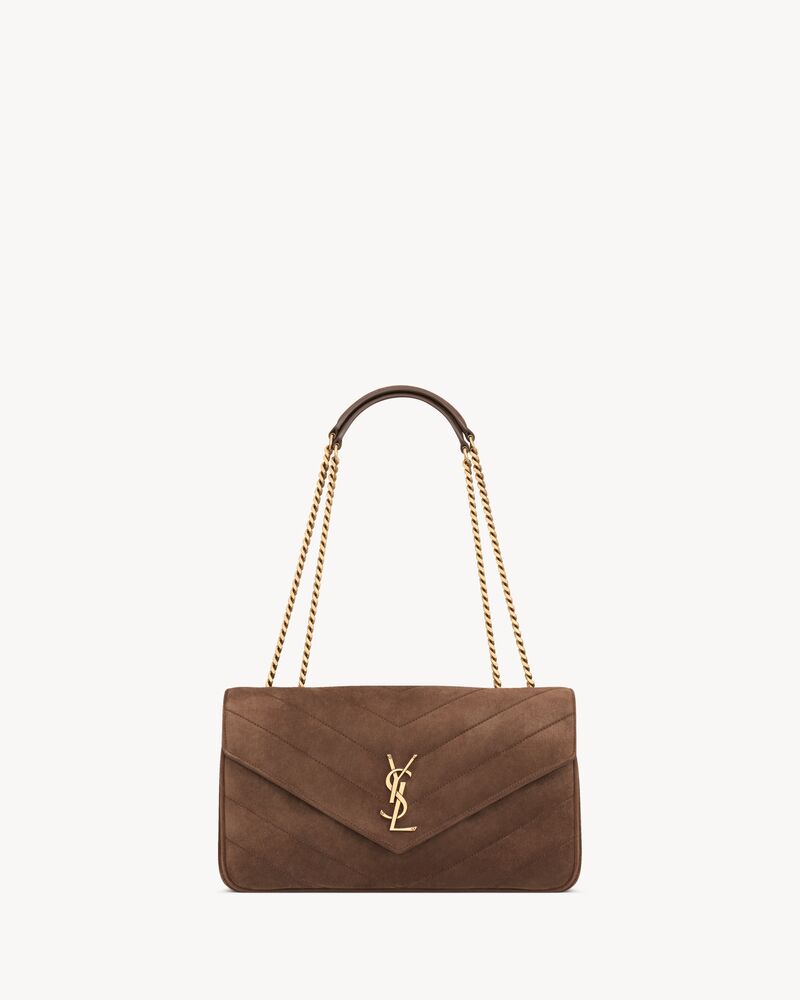 LOULOU中号绗缝绒面革手袋
