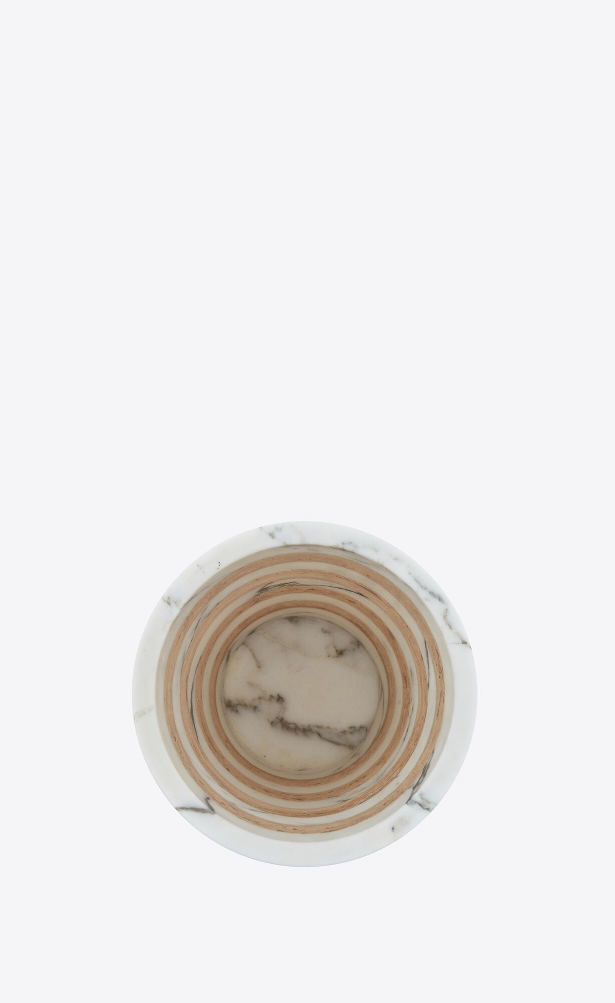 striped vase in travertine and marble